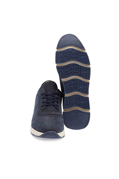 Tergan Lacivert Hakiki Nubuk Deri Erkek Sneaker - E24I1AY56899-C39