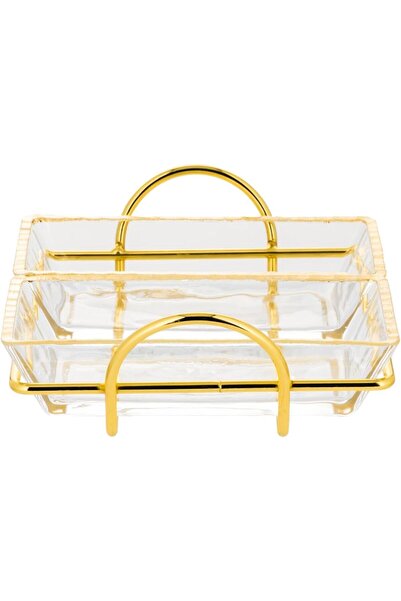 ALSAIF Glass Serving Dishes With Handle, Set Of 2, K623053/3, Multi-color, By Al Saif