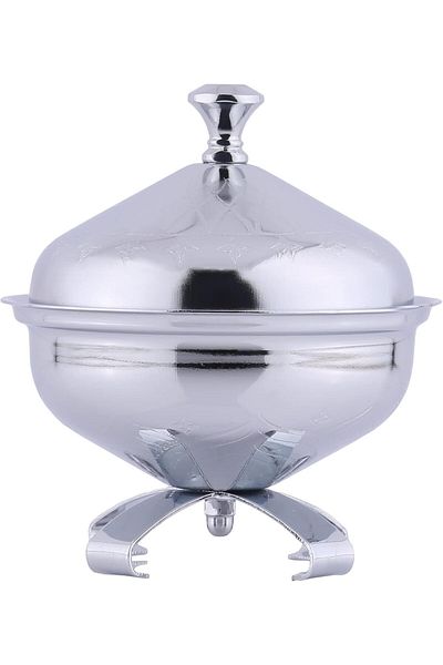 ALSAIF Date Serving Bowl By , Size: 11 × 11 Cm, Chrome Color