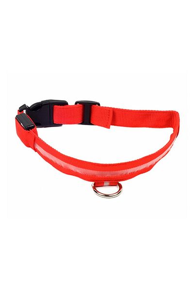 zola Zgarda LED catei, 3 moduri, impermeabila, marime S, 32-37 cm, rosie