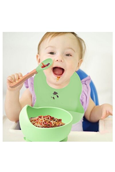 Flippy Set Diversificare 10 piese, Bavoar, Farfurie și bol ventuză, Tacâmuri, Antialergic, Verde