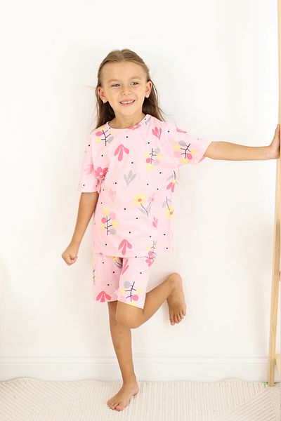 Harika KIDS Girl's Pajama Set with Shorts - Cotton Combed Fabric