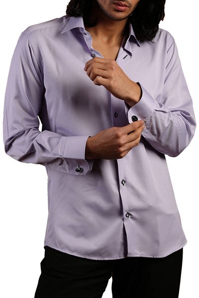 Dicotto Ανδρικό πουκάμισο Lilac Slim Fit Micro Fabric - Μανικετόκουμπα, Slim Fit - 201-3