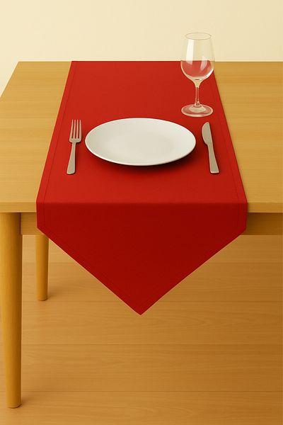 Luvora Home Luna Series Velvet Textured Triangle Runner - Red