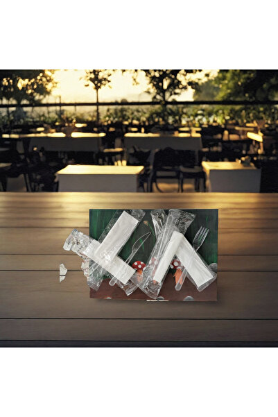 Yerli PLASTİK ÇATAL BIÇAK PEÇETE 3 BİR ARADA 200 adet poşetli