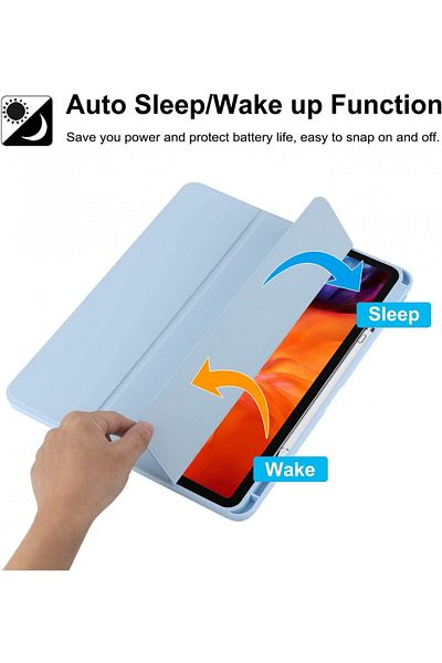 Tasnme Husă de protecție pentru iPad Pro 11 (2021/2020/2018), TPU, albastru deschis