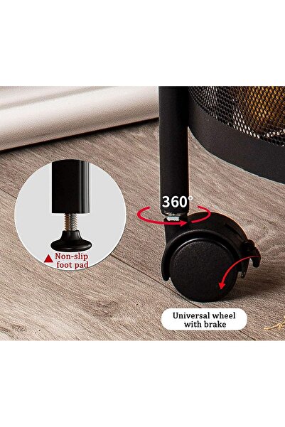 rexa Rotating Storage Rack Basket Black 90x34x34cm