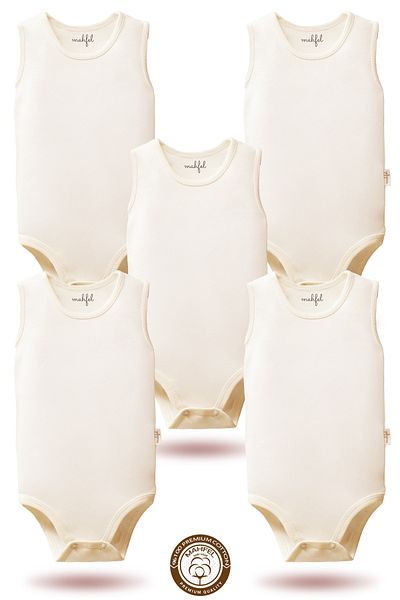 MAHFEL 100% Organic Cotton Baby Body: Pack of 5