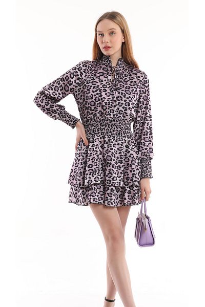 Miss Allos Dress Lined Elastic Waist Satin Trend Dress