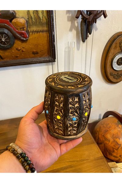 ANTİKA AYAL Wooden Piggy Bank