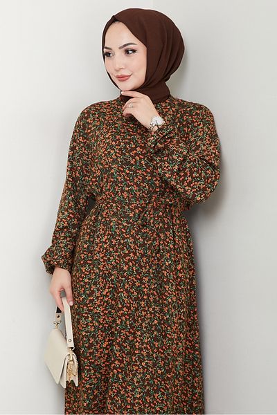 Bestenur Φόρεμα Selaz Woven Viscose 1490 - Καφέ