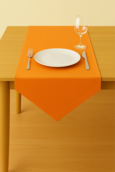 Luvora Home Σειρά Luna Velvet Textured Triangle Runner - Πορτοκαλί