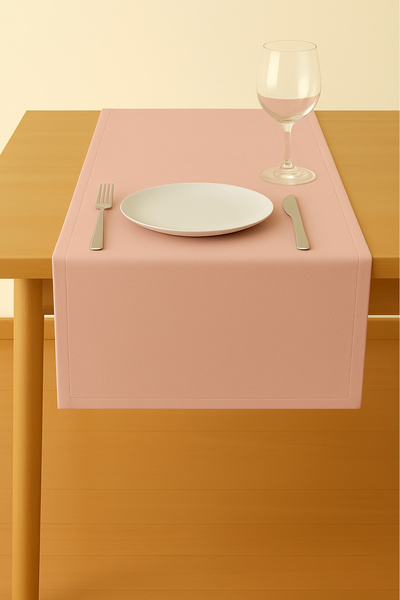 Luvora Home Σειρά Luna Velvet Textured Rectangle Runner - Πούδρα