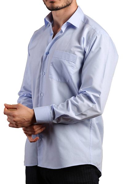 Dicotto Cămașă albastră cu mânecă lungă, cu buzunare, cu croiala relaxată, pentru bărbați - 150-5
