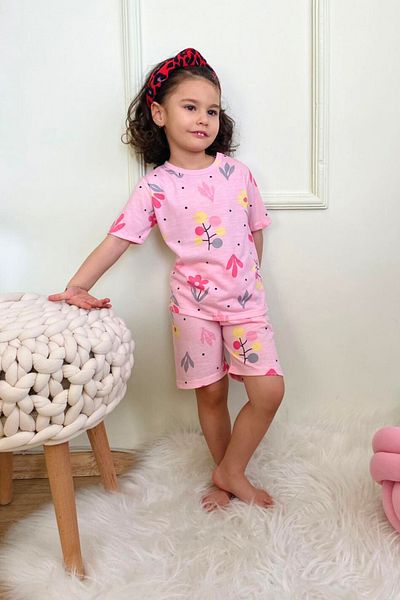 Harika KIDS Girl's Pajama Set with Shorts - Cotton Combed Fabric