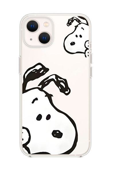 mooodcase iPhone 14 Uyumlu Cool Doggo Desenli Şeffaf Silikonlu Telefon Kılıfı