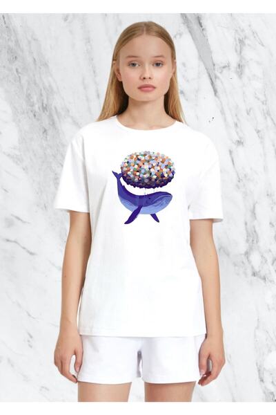 donamod Tricou cu design balenă pentru femei