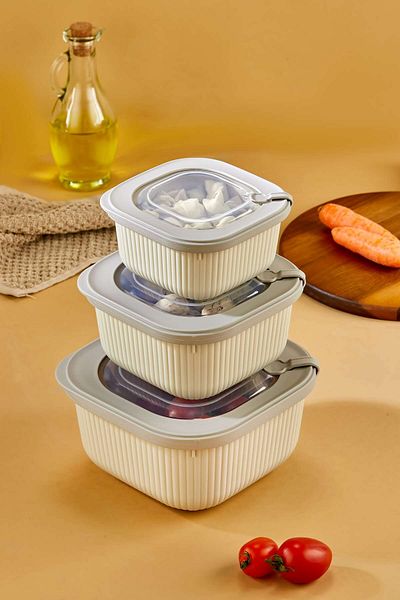 Mek life 3'Lü Line Striped Storage Container