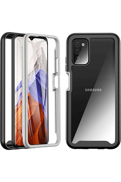 Besinpo Husă de protecție 360° Besinpo pentru Samsung Galaxy A03S, silicon, neagră/transparentă, 6,5 inci