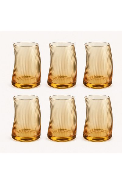 İnova Home Decor Amber Short Soft Drink Set - 6-Piece Oyster Model