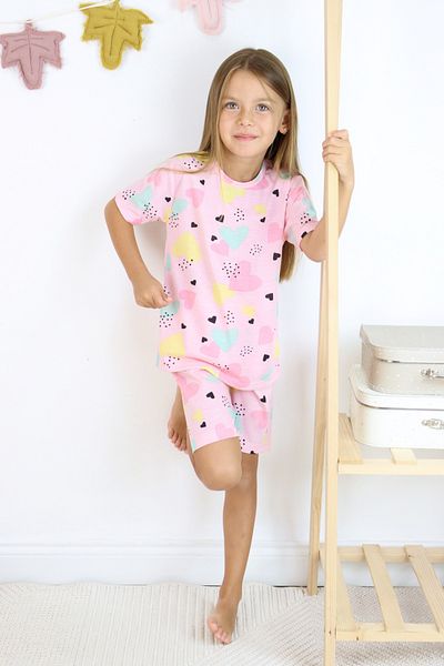 Harika KIDS Girl's Pajama Set with Shorts - Cotton Combed Fabric