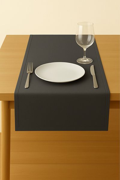 Luvora Home Luna Series Velvet Textured Rectangular Runner - Anthracite