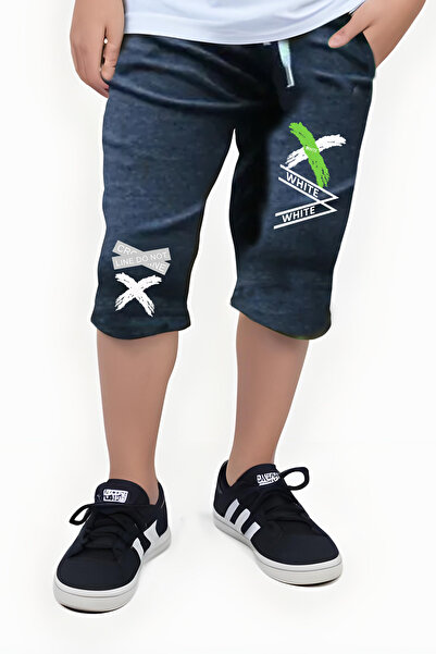 FYK KİDS 3 Lü Siyah-füme-lacivert Kapri, Baskılı Collection Erkek Çocuk Şort&bermuda