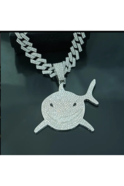 kargasa Hip Hop Köpekbalığı Kolye -