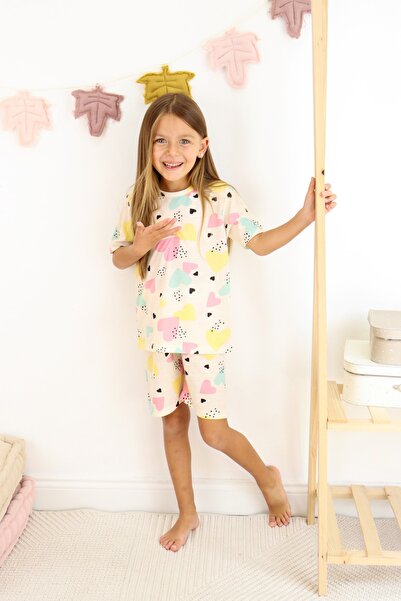 Harika KIDS Set de pijamale pentru fete din bumbac pieptănat și pantaloni scurți