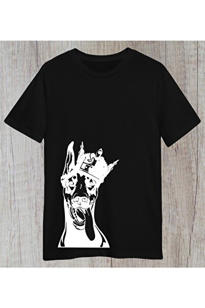 donamod Tricou obișnuit pentru bărbați cu imprimeu Doberman Dog Design
