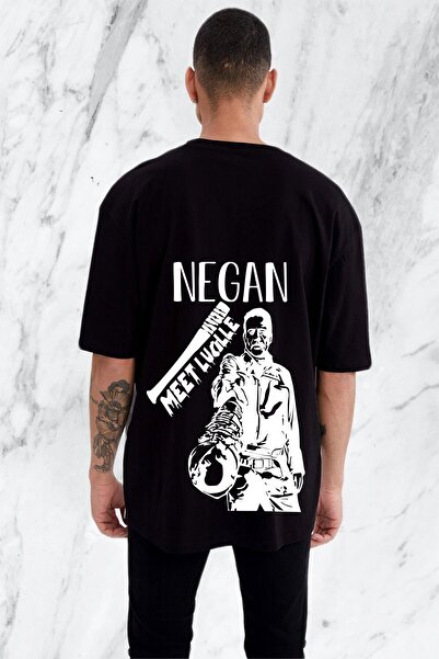 donamod Tricou supradimensionat pentru bărbați Negan The Walking Dead