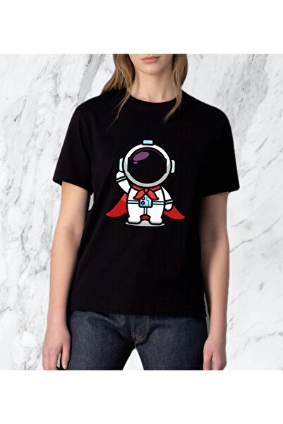 donamod Tricou obișnuit cu design special, erou astronaut feminin