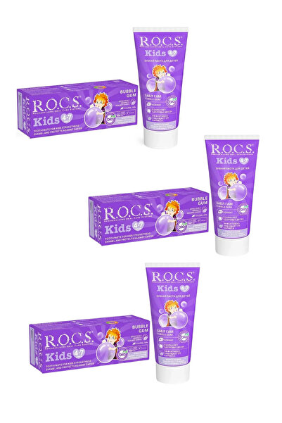 R.O.C.S. ROCS Kids 4-7 Yaş Meyveli Çocuk Diş Macunu (Balon Sakızı) 35ml x 3 Adet