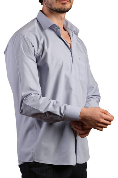 Dicotto Сірий великий розмір, зручний крій, з кишенями, довгі рукави, прямий крій, чоловіча сорочка - 150-2