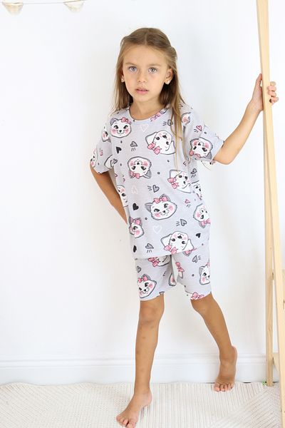 Harika KIDS Girl's Pajama Set with Shorts - Cotton Combed Fabric
