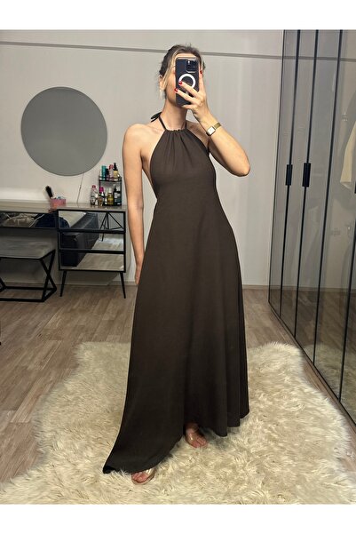 NET OF NOT Rochie Cara Acı Kahve din in 100% bambus, cu guler halter și spate...