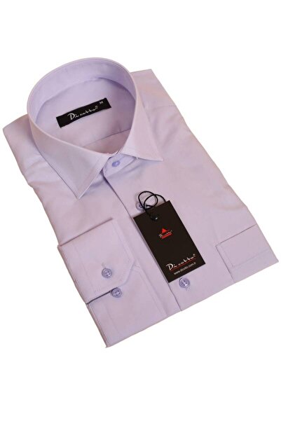 Dicotto قميص رجالي أرجواني فاتح بأكمام طويلة وجيب عادي - 150-6