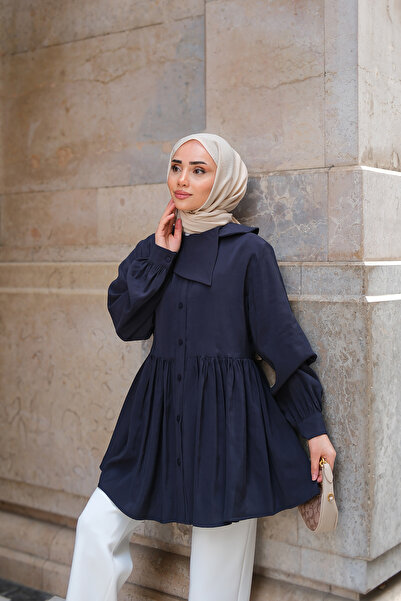 LOCCO Women's Modal Shirt Navy Blue