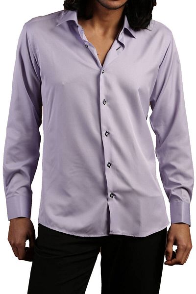 Dicotto Ανδρικό πουκάμισο Lilac Slim Fit Micro Fabric - Μανικετόκουμπα, Slim Fit - 201-3