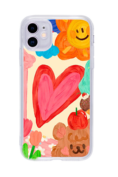 mooodcase iPhone 11 Uyumlu Funny Desenli Şeffaf Silikonlu Telefon Kılıfı