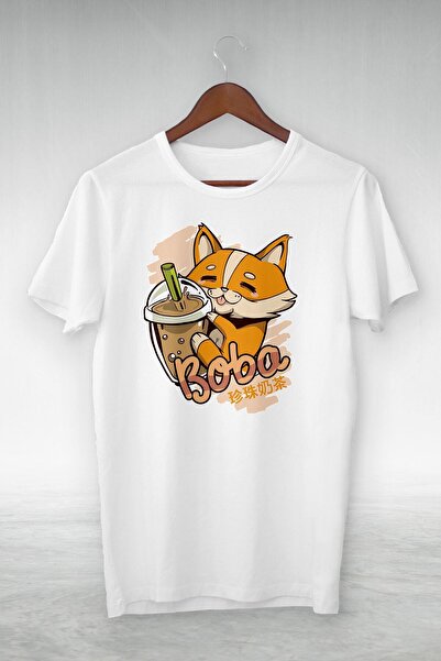 donamod Unisex beli štampani T-shirt