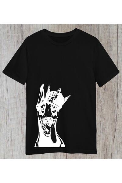 donamod Tricou obișnuit pentru femei cu imprimeu Doberman Dog Design