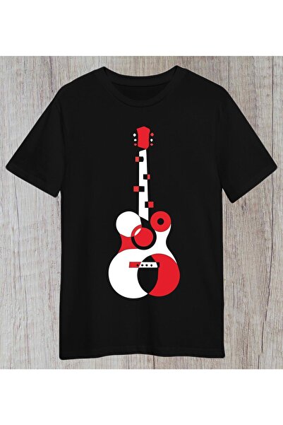 donamod Тениска с персонализиран дизайн на китара / геометрични фигури / музи...