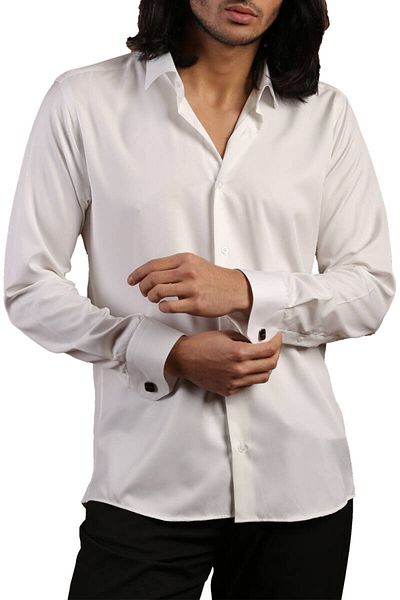 Dicotto Ανδρικό πουκάμισο Slim Fit - Κρέμα, Slim Fit, Micro ύφασμα, Μανικετόκουμπα - 201-10