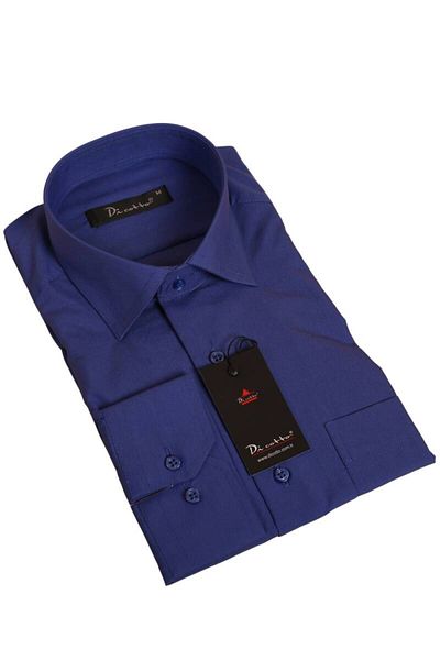 Dicotto Ανδρικό πουκάμισο Saks Blue Large Size Relaxed Cut με μακρυμάνικο κανονική εφαρμογή - 150-28