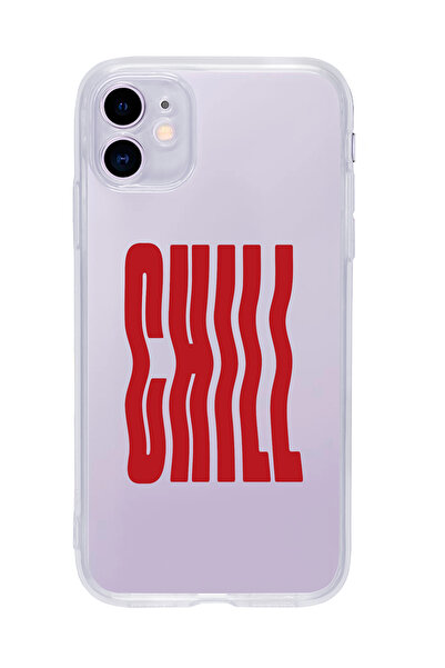 mooodcase iPhone 11 Uyumlu Chill Desenli Şeffaf Silikonlu Telefon Kılıfı