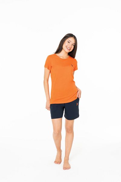 U.S. Polo Assn. Set pantaloni scurți portocalii de damă