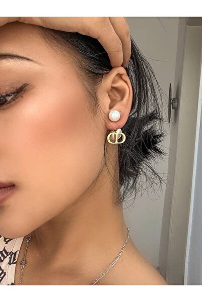 Shisa Jewel Lüks CD Beyaz İnci Küpeler Kadınlar için (58)