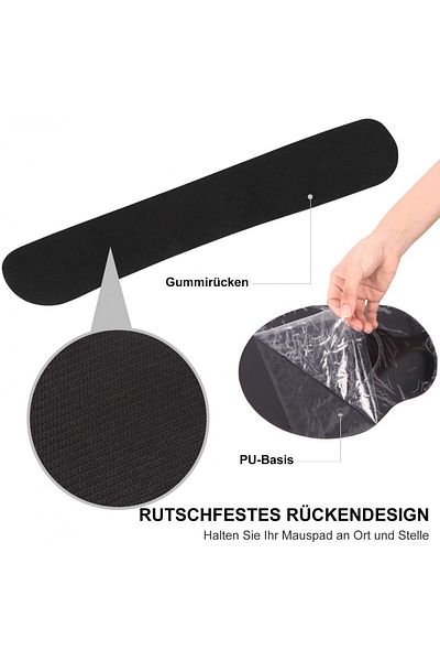 Haocoo Set mousepad și suport pentru încheietura mâinii, spumă cu memorie/cauciuc PU, roz/alb/violet