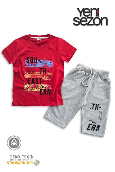 TRİLİYA Triliya Cotton Unisex Children's Capri Set (with Pocket & Lanyard, 3-12 Years) Trl-52